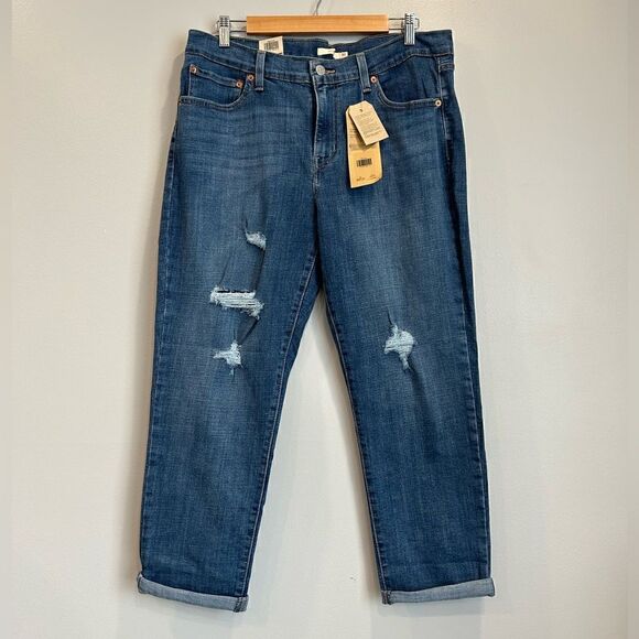 NWT Levi's Mid Rise Boyfriend Ripped Jeans - Picture 2 of 11